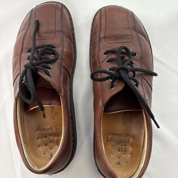 Finn Comfort Dijon Teak Brown Leather Lace Up Shoes Men’s‎ 9 Wide